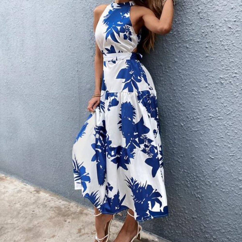 in stock!! BOHO BLUES FLORAL MAXI DRESS - Picture 6 of 7